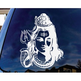 LA DECAL Shiva Hindu God Religious Spiritual Vinyl Decal Sticker Car Truck Suv Wall Laptop 10" White
