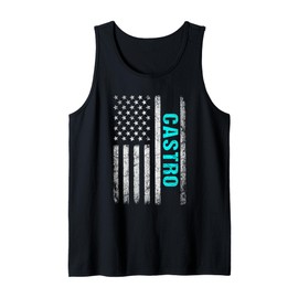 Castro Name American Flag - Castro Last Name Tank Top