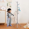 Kid's Coat Rack Stand Beech Wood Coats Tree, Height Adjustable