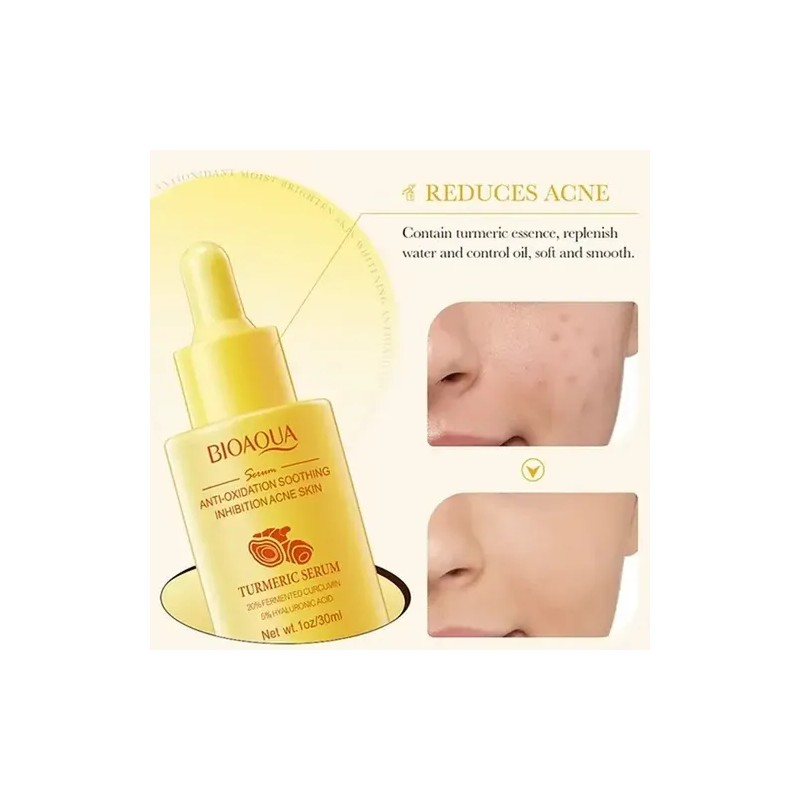 Serum De Cúrcuma Bioaqua Ácido Hialurónico Antioxidante