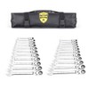 FLZOSPER 22-Piece Flex-Head Ratcheting Wrench Set，Metric & SAE Chrome Vanadium