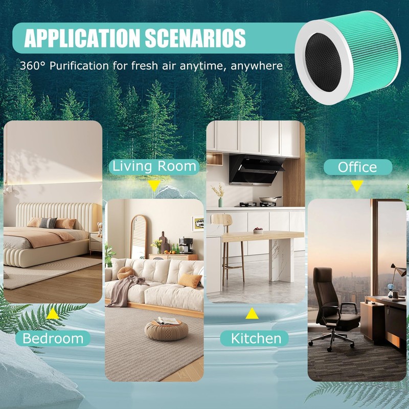 HY1800 H13 True HEPA Replacement Filter Compatible with MORENTO/CHIVALZ/Loytio/AYAFATO/Honeyuan/IOIOW HY1800