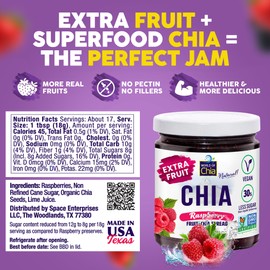 World of Chia Extra Fruit Chia Seeds Jam Variety Pack - Raspberry Jams and Preserves – All Natural Super Food Chia Jam, Gluten Free, Vegan, Additive Free, Low Sugar, Omega 3, Non-GMO, Made in USA Fruit Spread - (10.6 Oz, 300 g Jar) Pack of 3