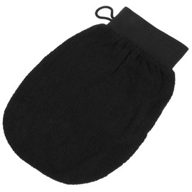 minkissy Bath Exfoliating Glove Soft Viscose Body Scrub Gloves for Gentle Skin Exfoliation Dead Skin Remover with Elastic Band for Men Women Shower Routine Black