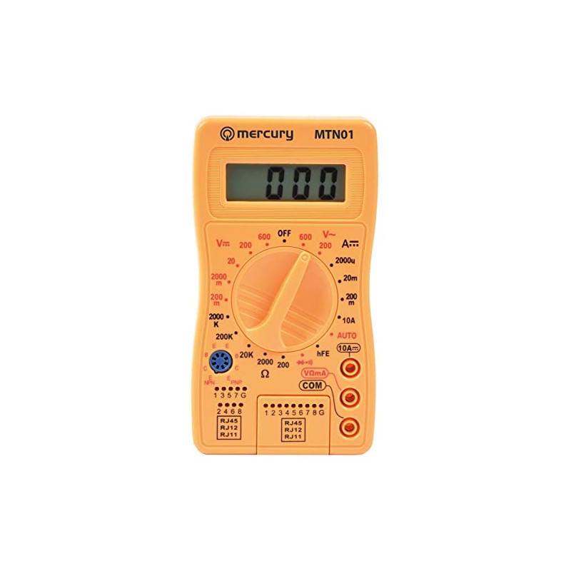 Mercury MTN-01 | Digital Multimeter with Network Testing,Yellow