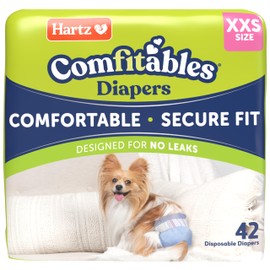 New! Hartz® Comfitables® Disposable Dog Diapers, Size XXS 42 count, Comfortable & Secure Fit, Easy to Put On, Super Absorbent Male and Female Diaper