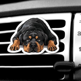WIRESTER Fresh Scented Car Air Freshener Vent Clip, Decorative Accessories, Interior Decoration for Cars - Rottweiler Dog Lying Down Looking Up
