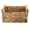 HDKJ Storage Basket Made by Water Hyacinth with Wood Handles,