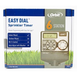 Orbit Irrigation Products Orbit #28966 Easy Dial 6 Station Sprinkler Timer, Gray