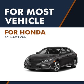 PM Auto Left Driver Side Mirror, Power Non-Heated Paintable Manual Folding View Mirror Replacement For 2016-2021 Honda Civic