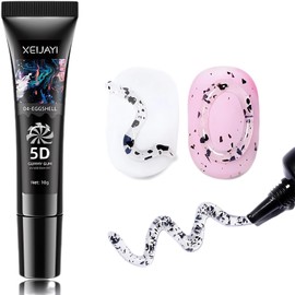 3D Nail Gel, White Sculpture Builder Gel, Hard Gel Nail Carving Gel, Eggshell Spotting Effect Non-stick Nail Extension Gel for Nail Painting Nail Art Design, Nail Decoration Manicure Nail Salon