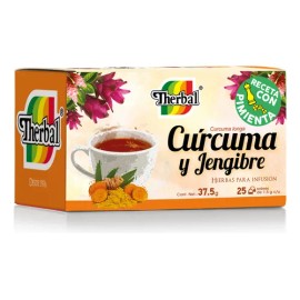 Té De Cúrcuma Con Jengibre Therbal 25 Sobres