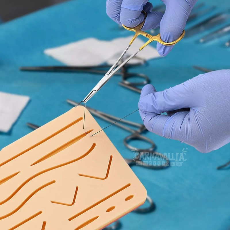 Grupo Carnavallia Simulador Piel 3capa Almohadilla Silicón Práctica Sutura Doc