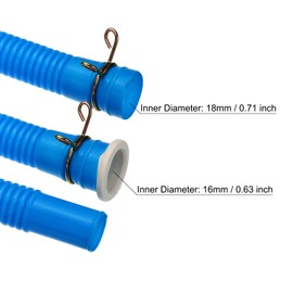 sourcing map Universal Air Conditioner Drain Hose 18mm ID 5.3ft Thickened with Clamp for AC Units Washing Machine, Blue