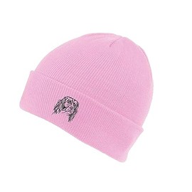 The House Of Dog: English Springer Spaniel Owner Gift. Classic Cuffed Unisex Beanie Ski Hat with Embroidered Design. Pink