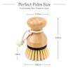 Kitchen Simple Bamboo Palm Brush Set, 2 Pack Dish Scrub
