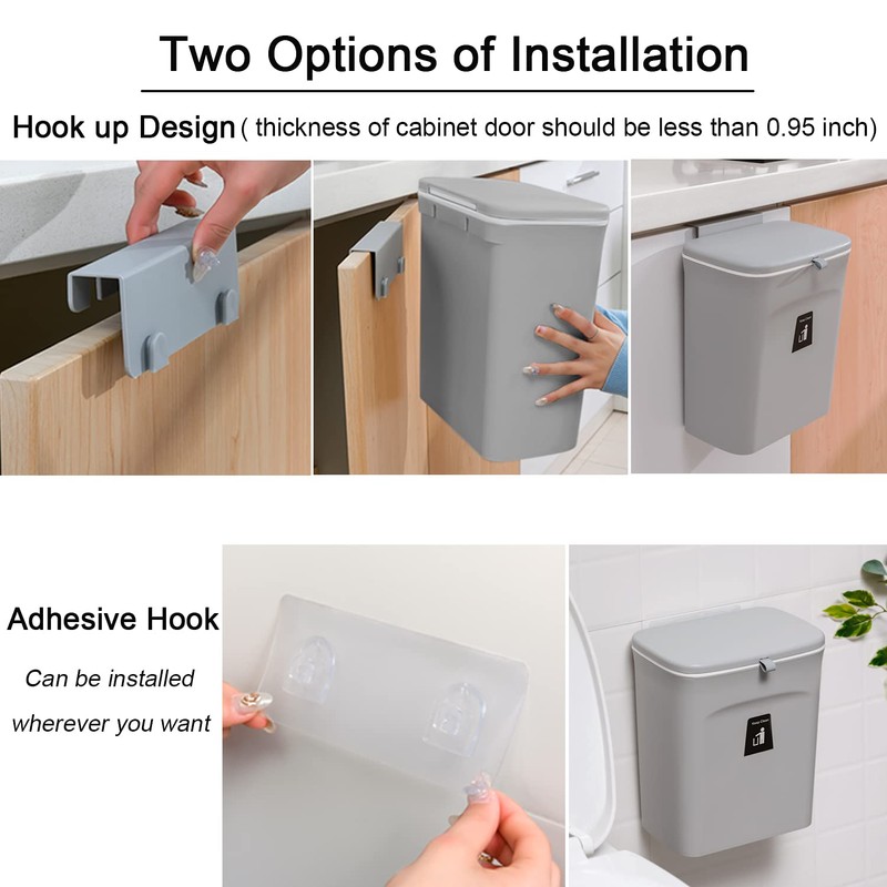 Tiyafuro 2.4 Gallon Kitchen Compost Bin for Counter Top or