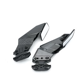 Motorcycle Wind Wing Rearview Side Mirrors with Carbon Fiber Style, Universal Fit for Honda CBR600RR CBR1000RR Yamaha YZFR1 R6 R3 Suzuki GSXR600 GSXR1000 Kawasaki Ninja ZX6R ZX10R