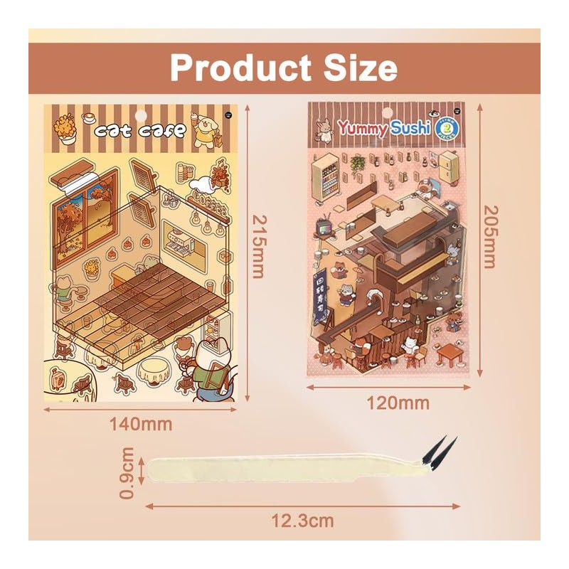 3D Sticker Scene 5 Sets DIY 3D Landscaping Stickers +