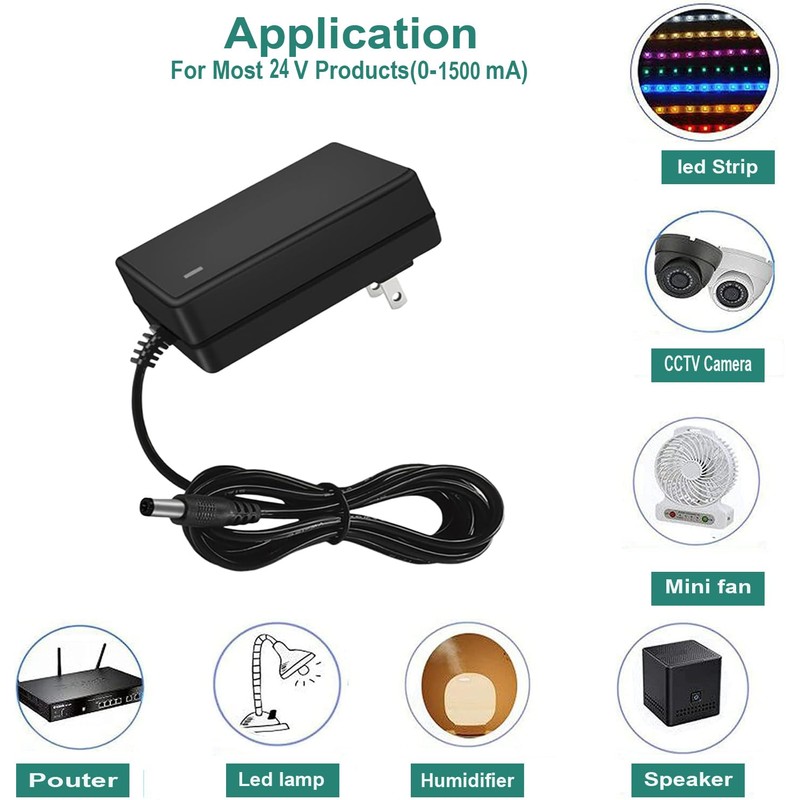 24V 1.5A Switching Power Supply 100-240V 50-60 Hz AC to