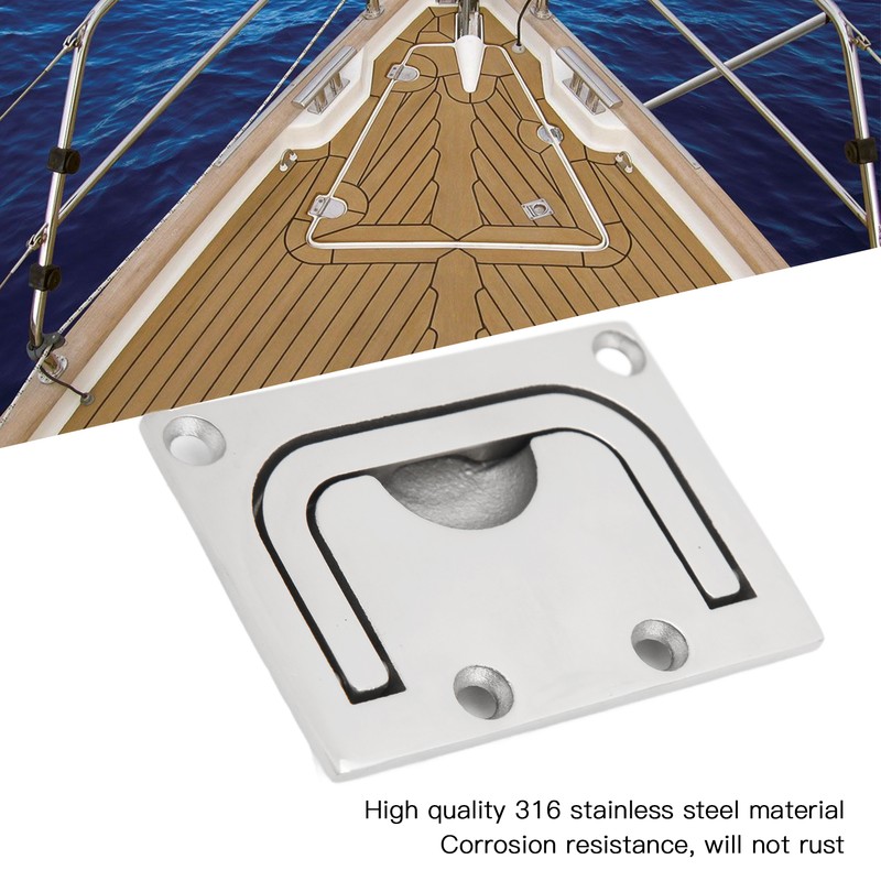 76mm Flush Pull Handle Square 316 Stainless Steel Polishing Lifting