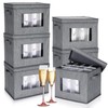 Uiifan 6 Pack Wine Glasses Storage Box with Dividers, 12