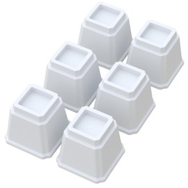 Whynonap Bed Risers Heavy Duty 5 Inches Bed Elevators, Set of 6 Lifts Up 3,000 lbs Furniture Riser for Sofa and Table, White