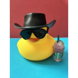 Starbucks Rubber Duck, Starbucks Pink Drink.  Black Or White Hat.