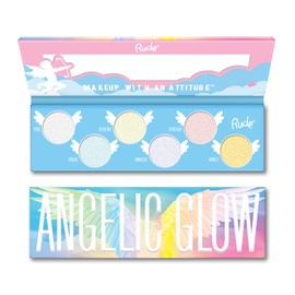 Rude Cosmetics | Angelic Glow Highlighter and Eyeshadow Palette | Highlighter Makeup and Shimmer Eyeshadow Makeup Palette | 6 Angelic-Like Makeup Pigments with Mirror