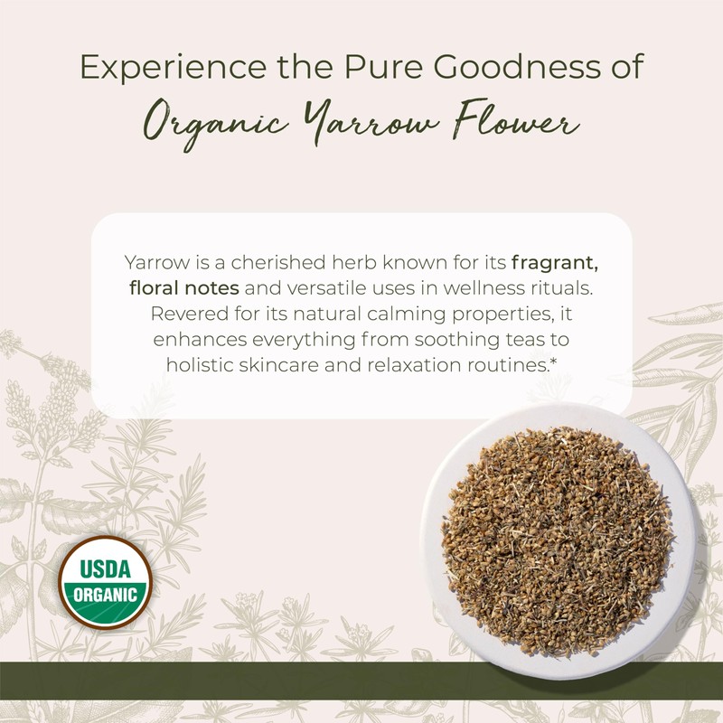 Starwest Botanicals Organic Yarrow Flowers - Dried Loose Leaf Herb