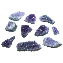 Small Amethyst Crystals | 100% Natural Druze Pieces | Set of 10
