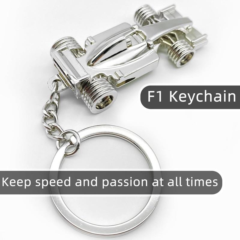 Seadiquiet Silver Novelty F1 Formula 1 Racing Car Charm Keyring