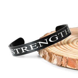 ABBECIAO Anodized Aluminum Cuff Bracelet Blanks Deburred Edges 3/8"x 6"-14ga. Thick for Metal Stamping and Engraving - Pack of 12 (Black)