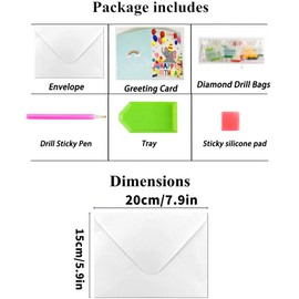 umbresen 6 Pack 5D DIY Special Shaped Diamond Painting Christmas Birthday Greeting Cards Creative Gift (Happy Birthday 6 Set)