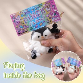 Anboor Penguins Squishies Toys (Pack of 2) - 3 Inch Cute Soft Penguins Stress Relief Kawaii Party Favors for Kids and Adults (Blue & Black)