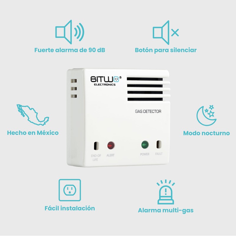 Detector de Gas Alarma Detector de Fugas de Gas LP