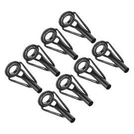 PATIKIL 3.0 mm Fishing Rod Tip Repair Kit 8 Pieces Stainless Steel Stake Ring Guide Replacement for Saltwater Freshwater Fishing Black