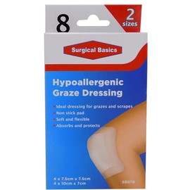 Surgical Basics Buy Surgical Basics Graze Dressing 7.5 x 7.5 And 10 x 7cm 8 Pack Online