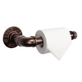 NearMoon Industrial Pipe Toilet Paper Holder, Heavy Duty DIY Toilet Roll Holder for Bathroom, Living Room and Kitchen, Vintage Rustic Iron Style Rustproof Bath Hardware, Wall Mounted (Bronze)