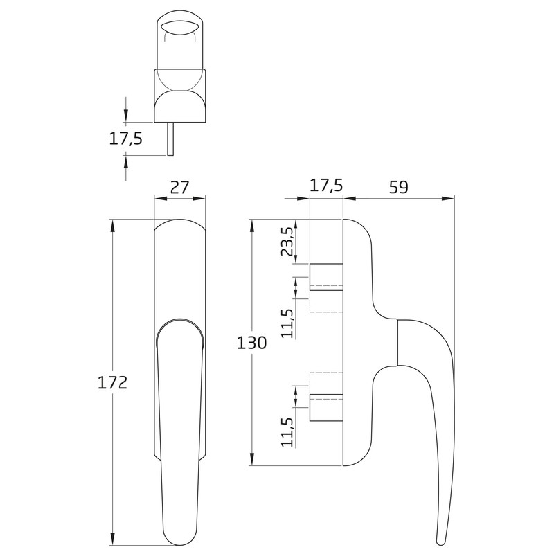 Amig - Handle for Practicable | Folding or Hinged Windows