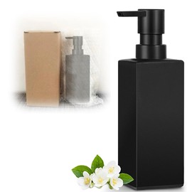 Bangbobi Seifenspender Schwarz Matt - 350ml Flüssigseifenspender Küche Badezimmer, Handseifenspender Glas, Spülmittelspender mit Kunststoffpumpe, Soap Dispenser