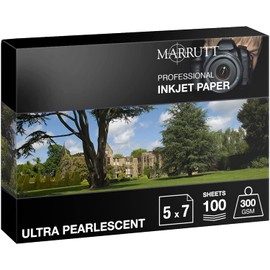 Marrutt 300gsm Ultra Pearlescent Hi-White Inkjet Photo Paper: 5" x 7" - 100 Sheets