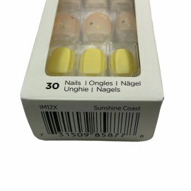 Kiss NEW Kiss Nails Impress Press Manicure Short Jess Conte Matte Yellow White Floral