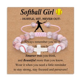 Toplstud Softball Gifts for Girls, Softball Bracelets for Girls, Birthday Present for Daughter Granddaughter Sister Niece, Encouragement Gifts