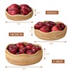YANGQIHOME Rattan Bread Basket, Round Fruit Baskets, Scalloped Wicker Storage