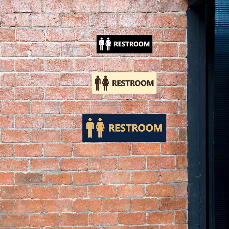 Signs ByLITA Basic - Letrero unisex para baño (azul) -