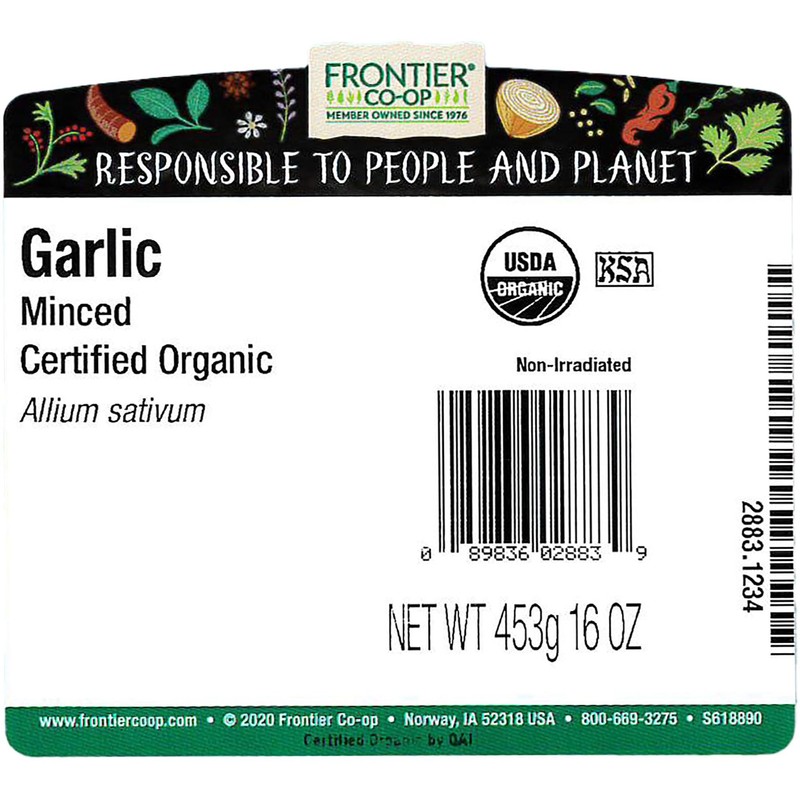 FRONTIER Organic Bulk Garlic Flakes, 1 LB