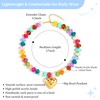 JIAOGE White Beaded Necklaces for Women, Heart Statement Chunky Necklace