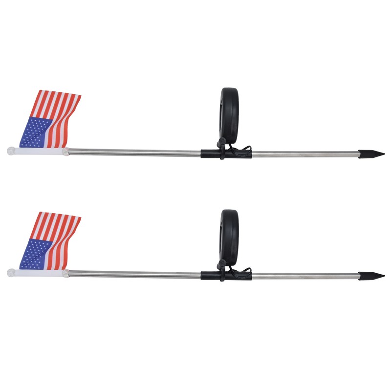 2PCS Solar Powered Garden Light Flag Lawn Stake Lamp for