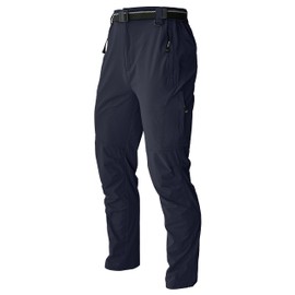 Men's Hiking Pants Quick Dry Cargo Work Lightweight Tactical Pants Stretch Waterproof Outdoor Fishing Travel Safari Pants Navy L